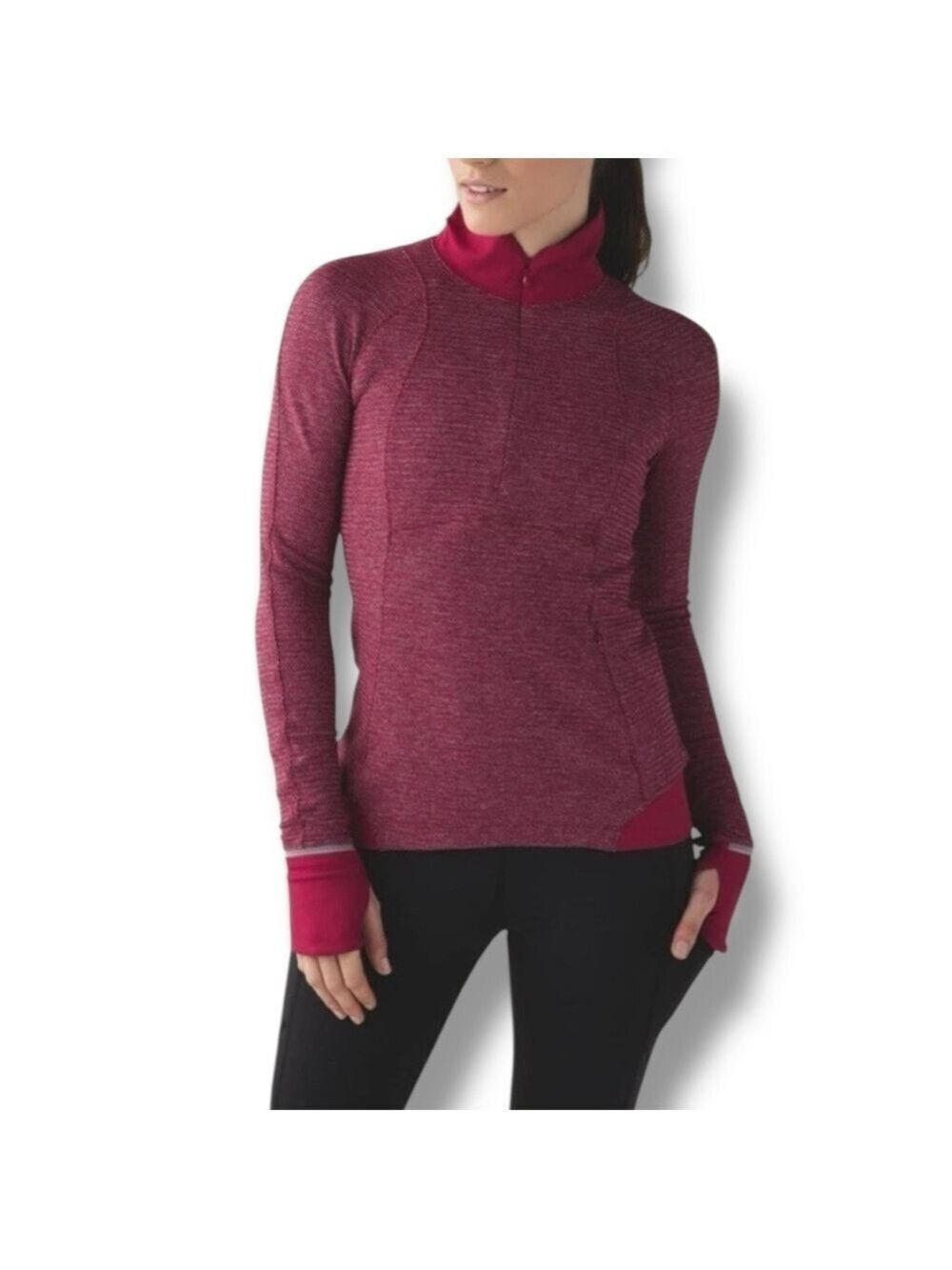 Lululemon Runderful 1/2 Zip Space Dye Camo Berry Rumble - Size 6